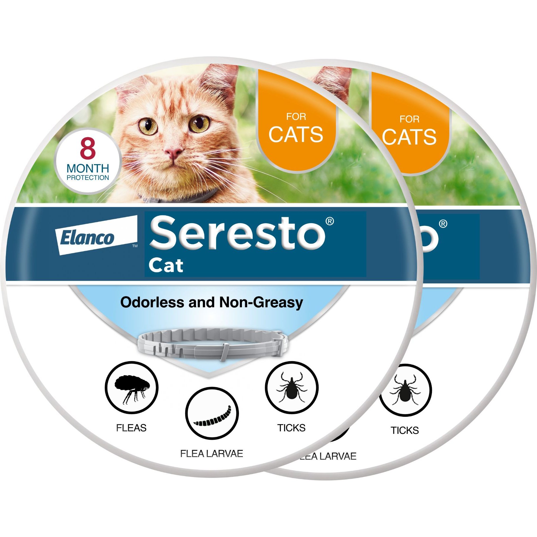 SERESTO Flea Tick Collar for Cats 2 Collars 16 mos. supply