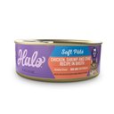 Halo Chicken, Shrimp & Crab Adult Grain- Free Soft Pate in Broth Wet Cat Food, 5.5-oz can, case of 12