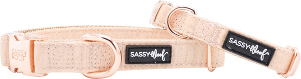 Sassy Woof P.S. I Woof You Dog Collar, Beige