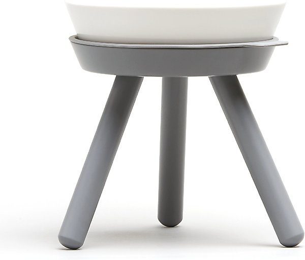 Pets So Good Oreo Table Dog & Cat Bowls, Gray & White, Small slide 1 of 3