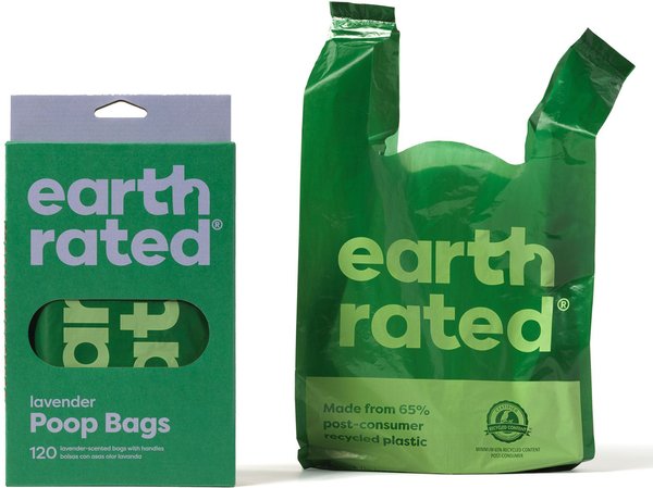 Earth Rated Dog Poop Bags with Handles, Lavender Scented, 120 Handle Bags slide 1 of 7