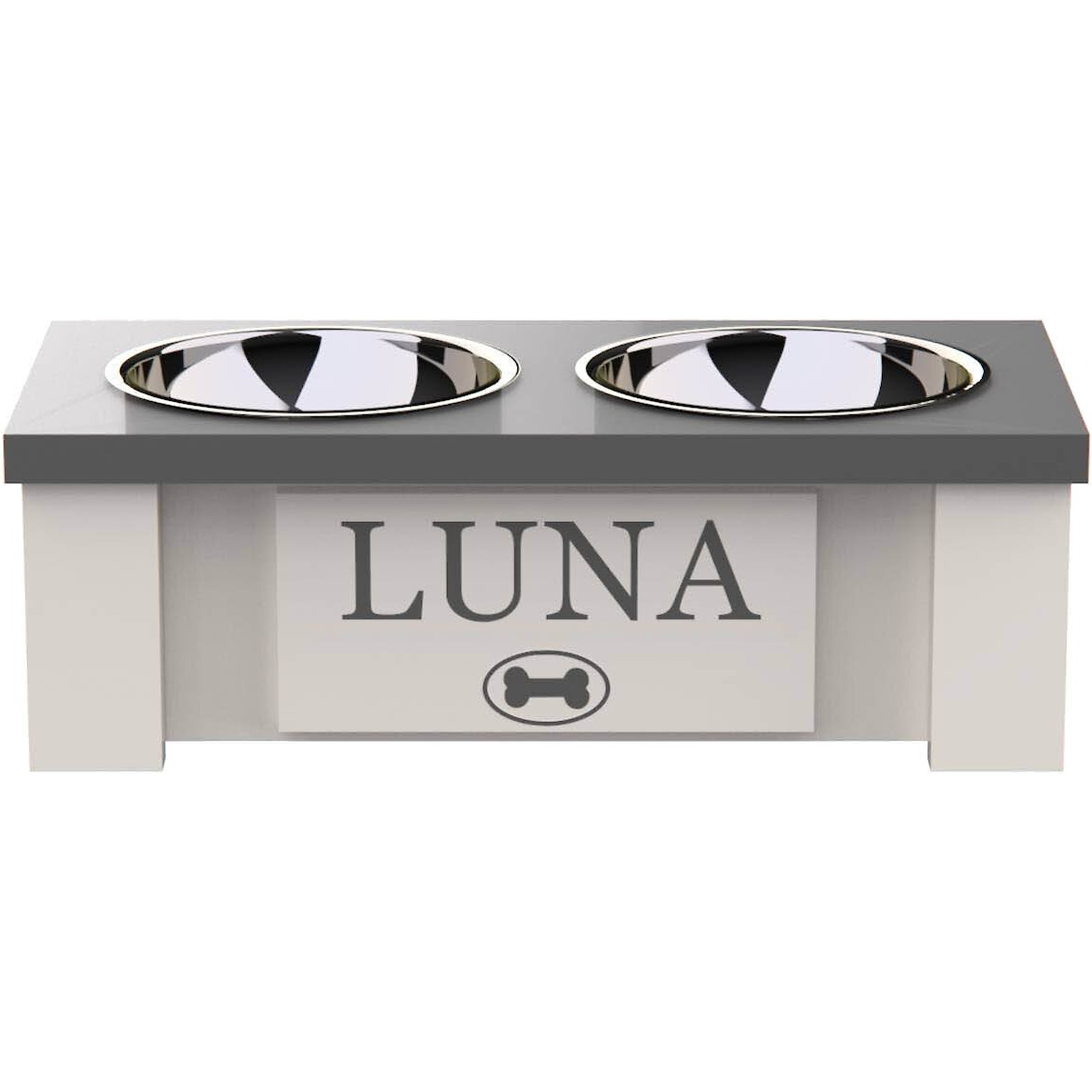 GROOVETHIS Personalized Elevated Dog Feeder Station with