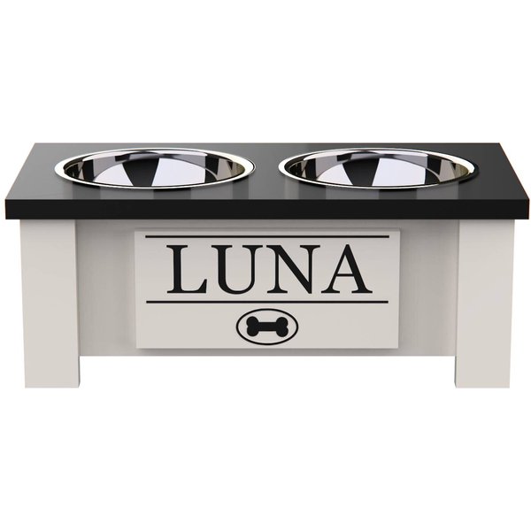 GROOVETHIS Personalized Elevated Dog Feeder Station with