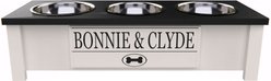 GrooveThis Woodshop Personalized 3 Bowl Elevated Dog Feeder Station with Internal Storage, Black, Small slide 1 of 4