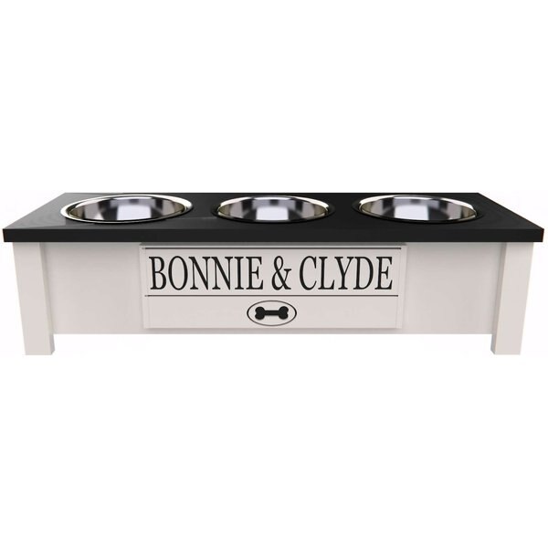 GROOVETHIS Personalized Elevated Dog Feeder Station with