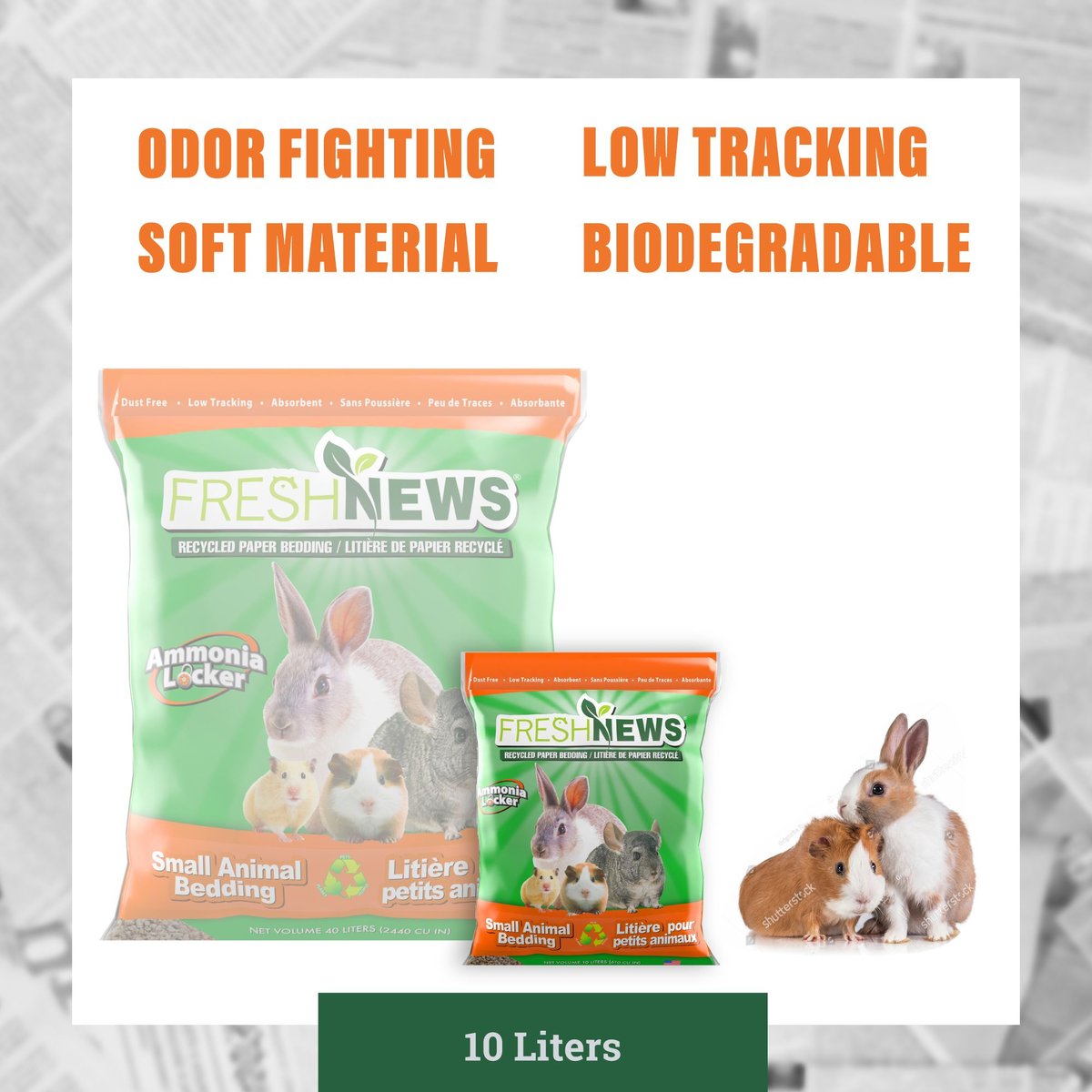 FRESH NEWS Recycled Paper Small Animal Bedding 10 L Chewy