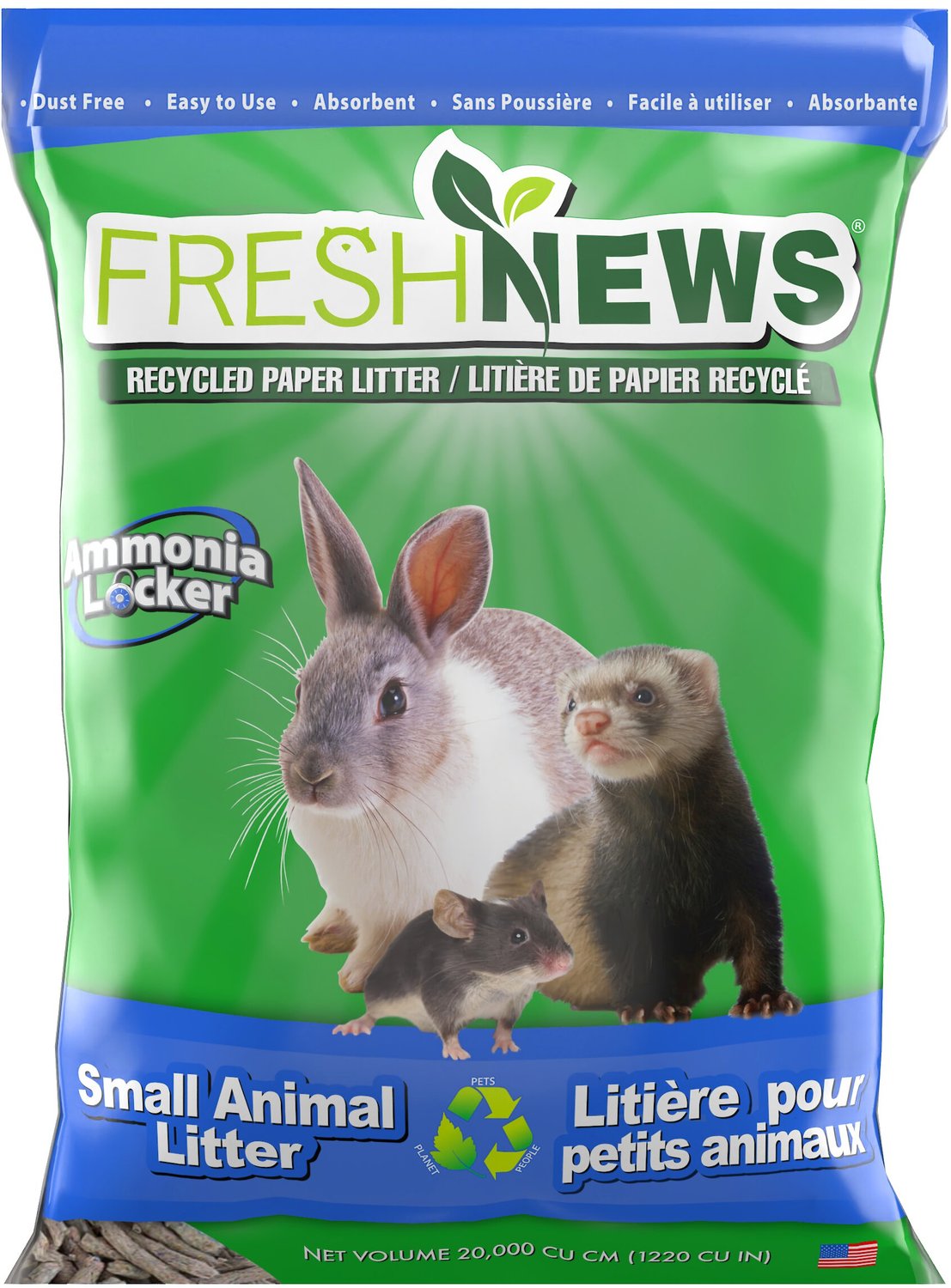 FRESH NEWS Recycled Paper Small Animal Litter, 20L