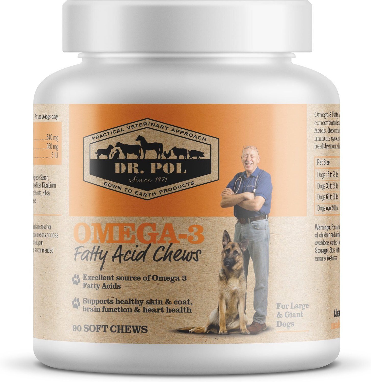 DR. POL Omega3 Fatty Acid Chews Dog Supplement, 90 count