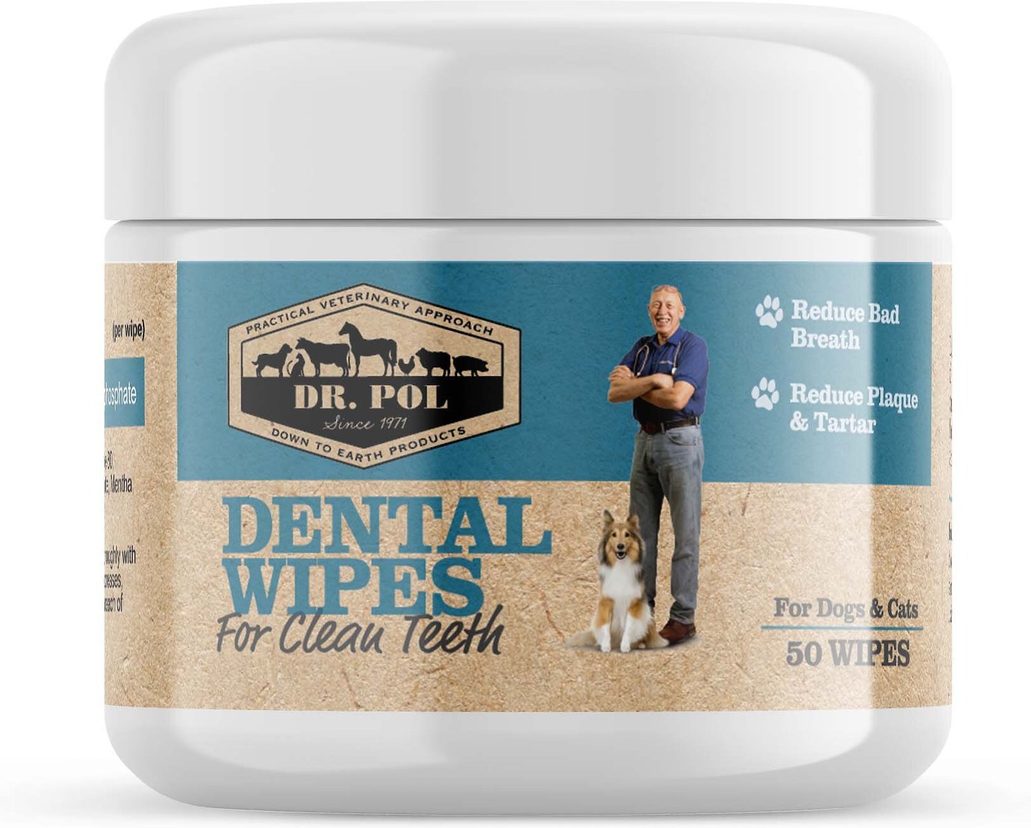 DR. POL Dental Wipes Dogs & Cat Wipes 50 count