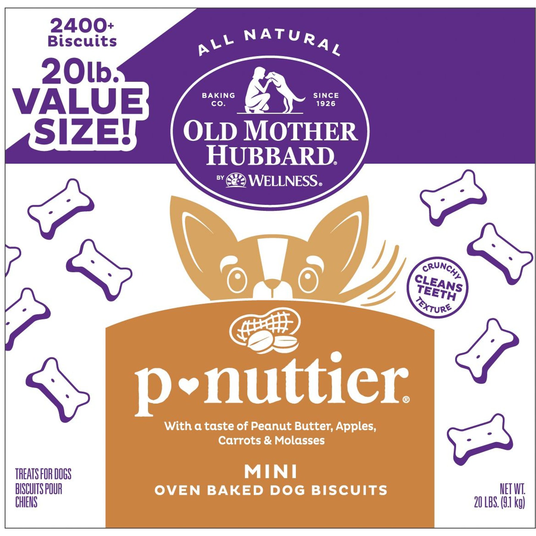 OLD MOTHER HUBBARD by Wellness Classic P Nuttier Natural Mini Oven Baked Biscuits Dog Treats 6 lb box Chewy