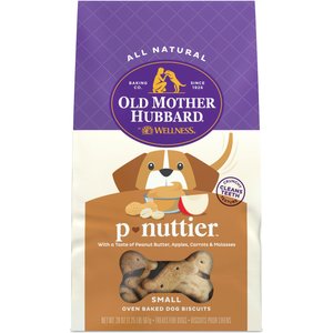 Old Mother Hubbard by Wellness Classic P-Nuttier Natural Small Oven-Baked Biscuits Dog Treats, 20-oz bag