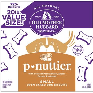 Old Mother Hubbard Classic P-Nuttier Biscuits Baked Dog Treats, Small, 20-lb box
