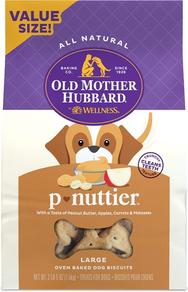 Old Mother Hubbard Classic P-Nuttier Biscuits Baked Dog Treats, Large, 3.3-lb bag slide 1 of 10