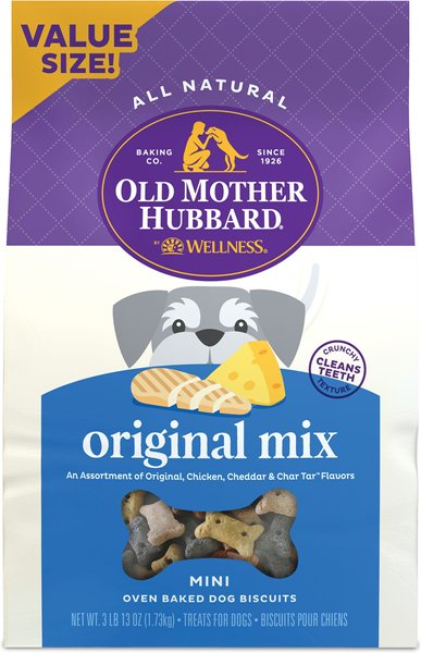 Old Mother Hubbard by Wellness Classic Original Mix Natural Mini Oven-Baked Biscuits Dog Treats, 3.8-lb bag slide 1 of 11