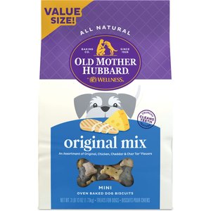 Old Mother Hubbard Classic Original Assortment Biscuits Baked Dog Treats, Mini, 3.8-lb bag