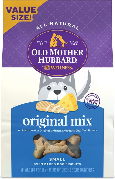 Old Mother Hubbard by Wellness Classic Original Mix Natural Small Oven-Baked Biscuits Dog Treats, 3.5-lb bag slide 1 of 11