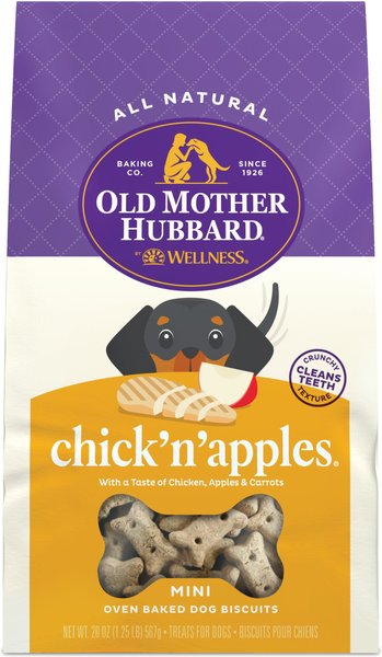 Old Mother Hubbard by Wellness Classic Chick'N'Apples Natural Mini Oven-Baked Biscuits Dog Treats, 20-oz bag slide 1 of 10