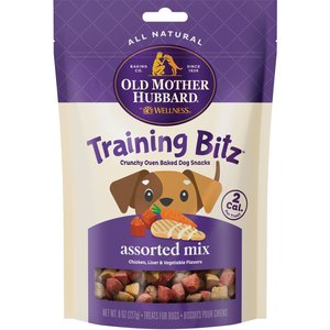 Old Mother Hubbard by Wellness Training Bitz Assorted Mix Natural Oven-Baked Biscuits Dog Treats, 8-oz bag