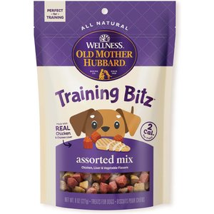 Old Mother Hubbard by Wellness Training Bitz Assorted Mix Natural Oven-Baked Biscuits Dog Treats, 8-oz bag