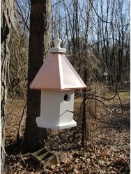 Birds Sanctuary Handmade Copper Roof Hanging Bird House