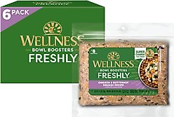 Wellness Bowl Boosters Freshly Frozen Fresh Chicken & Butternut Squash Dog Food, 1.75-lb bag, case of 6