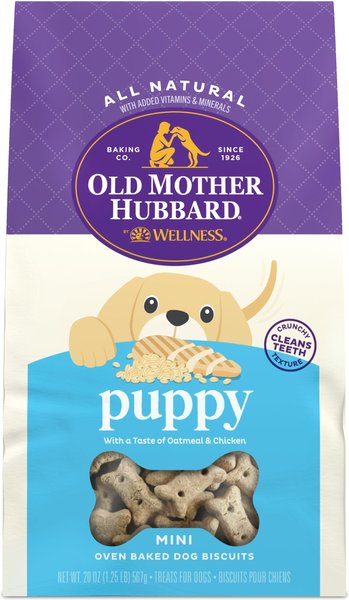 Old Mother Hubbard by Wellness Classic Puppy Natural Mini Oven-Baked Biscuits Dog Treats, 20-oz bag slide 1 of 11