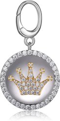 Scamper & Co Round Crown Rhodium & Yellow Gold-Plated Bronze Cat & Dog ID Tag, Small