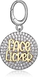 Scamper & Co Round "Face Licker" Yellow Gold-Plated Bronze Dog & Cat ID Tag, Small