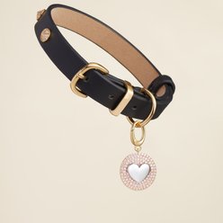 Scamper & Co Pink Cushion Heart Rhodium & 14 Karat Yellow Gold-Plated Bronze Dog & Cat ID Tag, Small slide 2 of 4