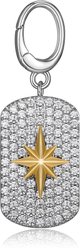 Scamper & Co North Star Rhodium & Yellow Gold-Plated Bronze Dog & Cat ID Tag, Small