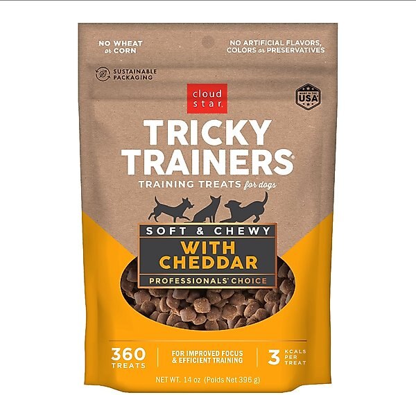 Cloud Star Chewy Tricky Trainers Cheddar Flavor Dog Treats, 14-oz bag slide 1 of 9
