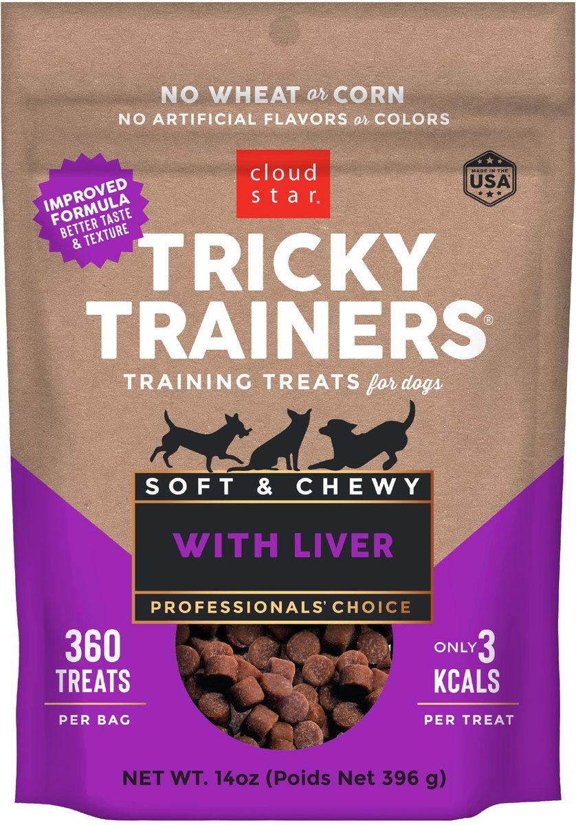 CLOUD STAR Chewy Tricky Trainers Liver Flavor Dog Treats, 14-oz bag 