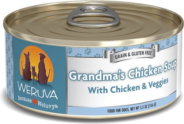 Weruva Grandma's Chicken Soup with Chicken & Veggies Grain-Free Canned Dog Food, 5.5-oz, case of 24 slide 1 of 11