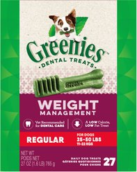 Greenies Weight Management Regular Dental Dog Treats, 27 count