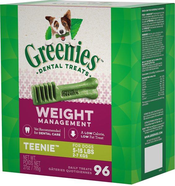 Greenies Weight Management Teenie Dental Dog Treats, 96 count slide 1 of 10