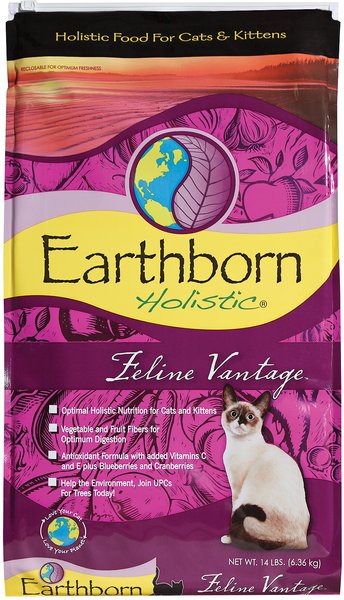 Earthborn Holistic Feline Vantage Natural Dry Cat & Kitten Food, 14-lb bag slide 1 of 8
