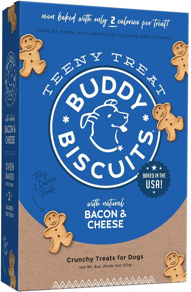 BUDDY BISCUITS Oven Baked Teeny Treats with Bacon & Cheese, 8oz box