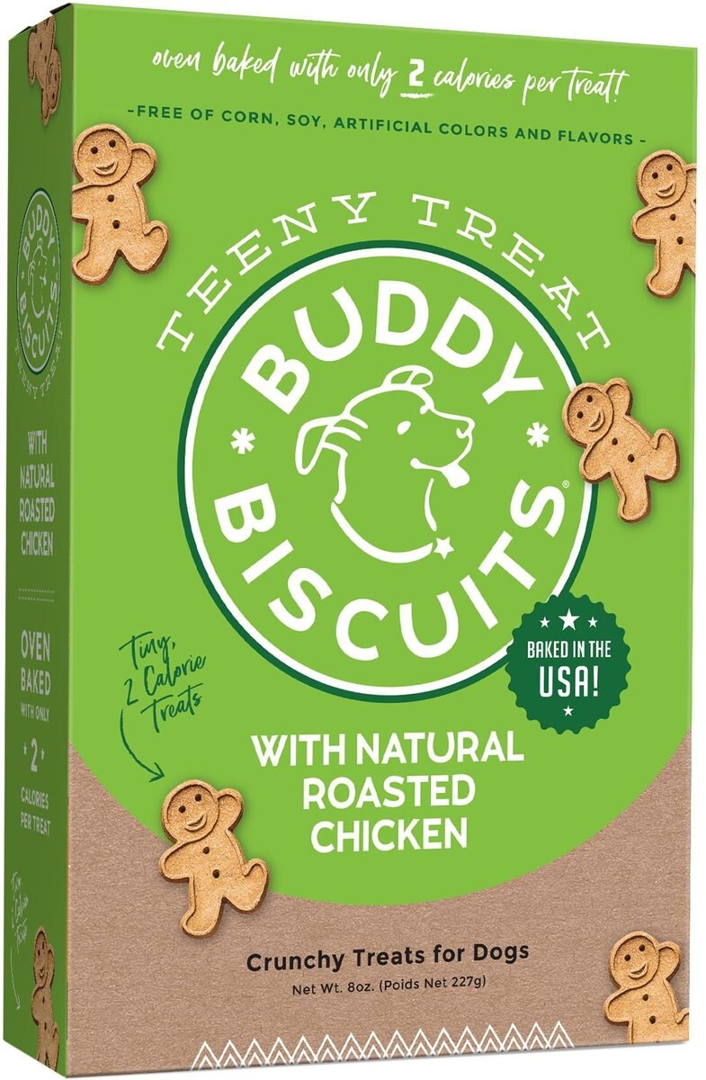 BUDDY BISCUITS Teeny Treats with Roasted Chicken Oven Baked Dog Treats, 8oz box
