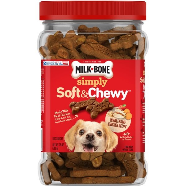 MILKBONE Wholesome Chicken Recipe Simply Soft & Chewy Dog Treats, 25