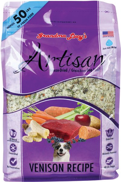 Grandma Lucy's Artisan Venison Grain-Free Freeze-Dried Dog Food, 10-lb bag slide 1 of 5