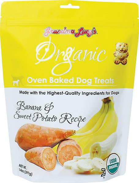 Grandma Lucy's Organic Banana & Sweet Potato Oven Baked Dog Treats, 14-oz bag slide 1 of 7