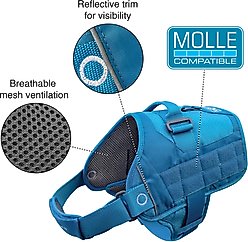 Kurgo RSG Townie Polyester Reflective Back Clip Dog Harness, Coastal Blue, X-Large: 28 to 44-in chest slide 2 of 6