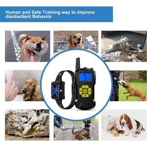 Petdiary T500 Deterrent Spray Rechargable Remote Dog Training Collar, Black