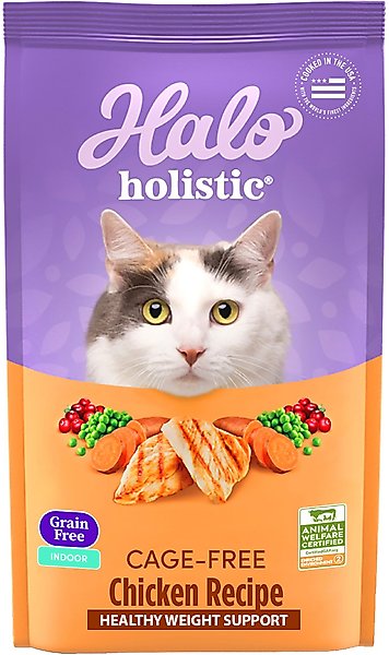 Halo Holistic Indoor Chicken Recipe Complete Digestive Health & Healthy Weight Support Adult Grain-Free Cage-Free Dry Cat Food, 6-lb bag slide 1 of 10