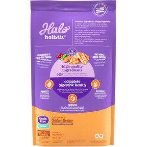 Halo Holistic Indoor Chicken Recipe Complete Digestive Health & Healthy Weight Support Adult Grain-Free Cage-Free Dry Cat Food, 6-lb bag