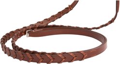 Huntley Equestrian Sedgwick Fancy Stitched Square Raised Laced Horse Reins, Light Brown, Small Pony