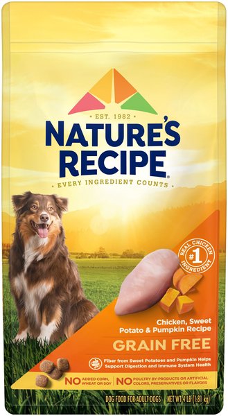 Nature's Recipe Grain-Free Chicken, Sweet Potato & Pumpkin Recipe Dry Dog Food, 4-lb bag slide 1 of 11