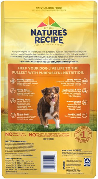 Nature s Recipe Brandclub Nature s Recipe Grain Free Chicken Sweet Potato Pumpkin Recipe Dry Dog Food Chicken Sweet Potato Pumpkin 4 lb bag