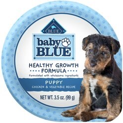 Blue Buffalo Baby BLUE Healthy Growth Formula Natural Small Breed Puppy Dry Dog Food, Chicken and Oatmeal Rice Recipe 4-lb + Wet Food Cup, Chicken and Vegetable Recipe slide 2 of 9