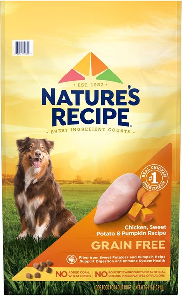 Nature's Recipe Grain-Free Chicken, Sweet Potato & Pumpkin Recipe Dry Dog Food, 24-lb bag slide 1 of 10
